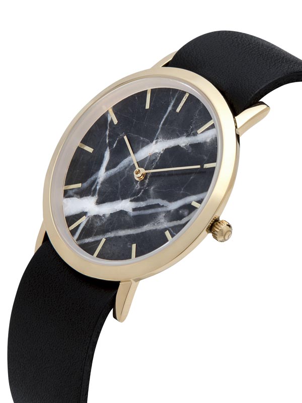 Marble watch with Black Strap