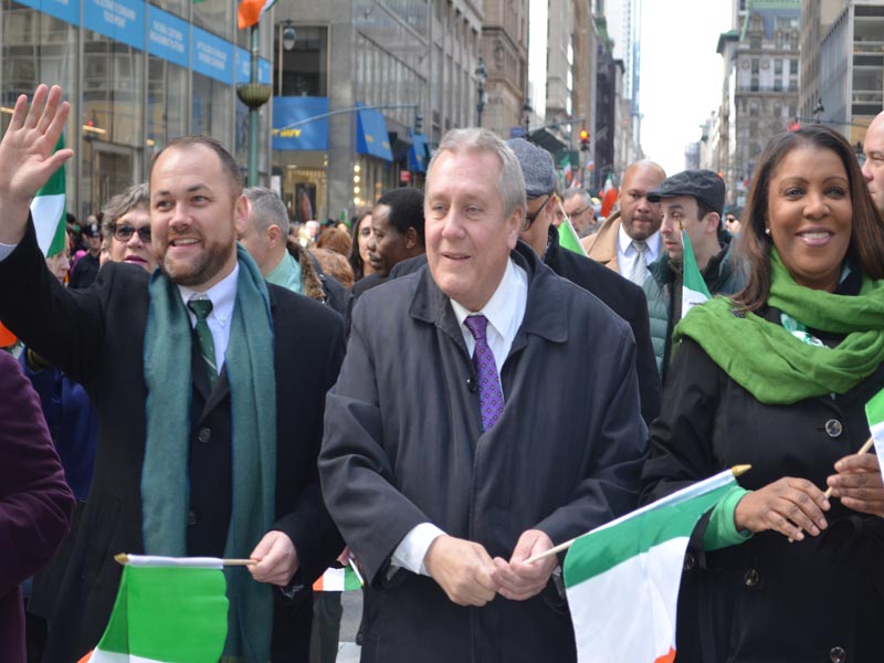 Politicians Marching in St Patrick's day Parade 