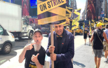 SAG AFTRA Union Members Picket in front of Paramount Offices NYC –Sept 2023